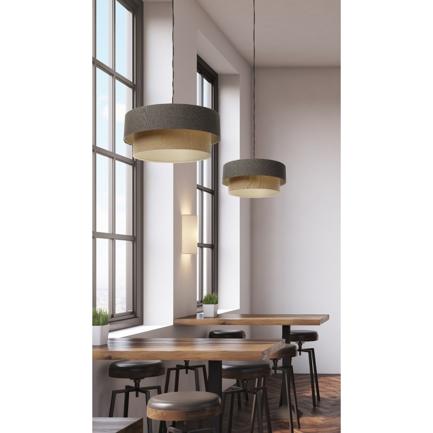 Luster na sajli BOHO TRINITI 1xE27/60W/230V sivo/bež