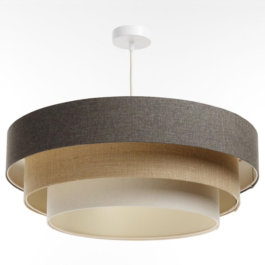 Luster na sajli BOHO TRINITI 1xE27/60W/230V sivo/bež/kremasta