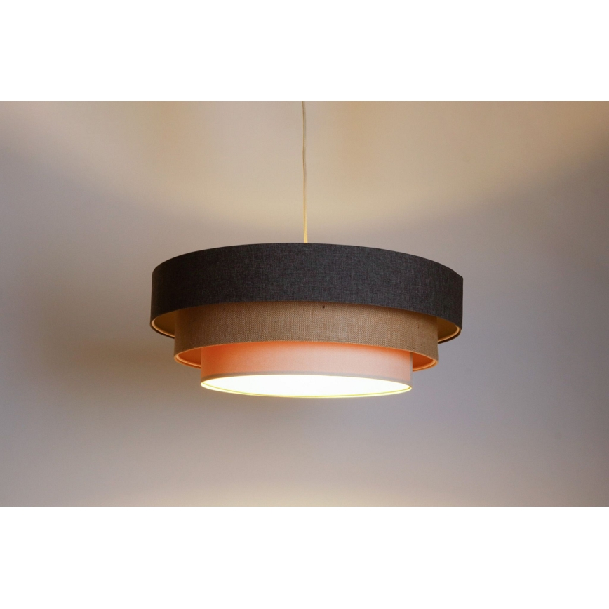 Luster na sajli BOHO TRINITI 1xE27/60W/230V sivo/bež/kremasta