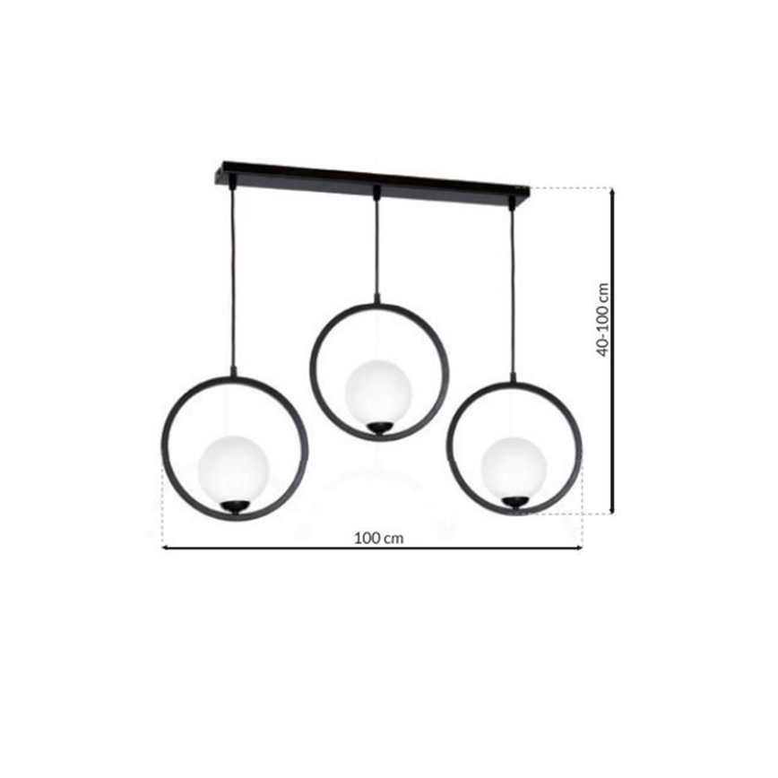 Luster na sajli BOSTON 3xE14/40W/230V