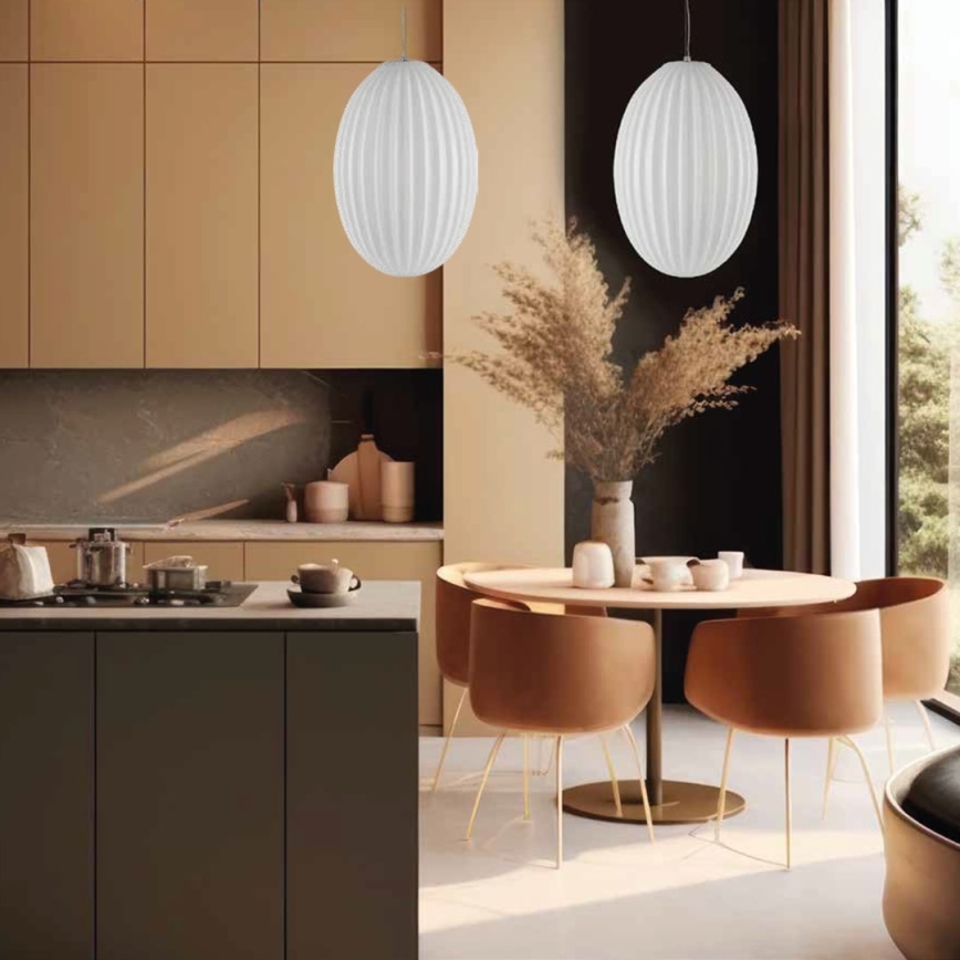 Luster na sajli BRAGA 1xE27/60W/230V bela