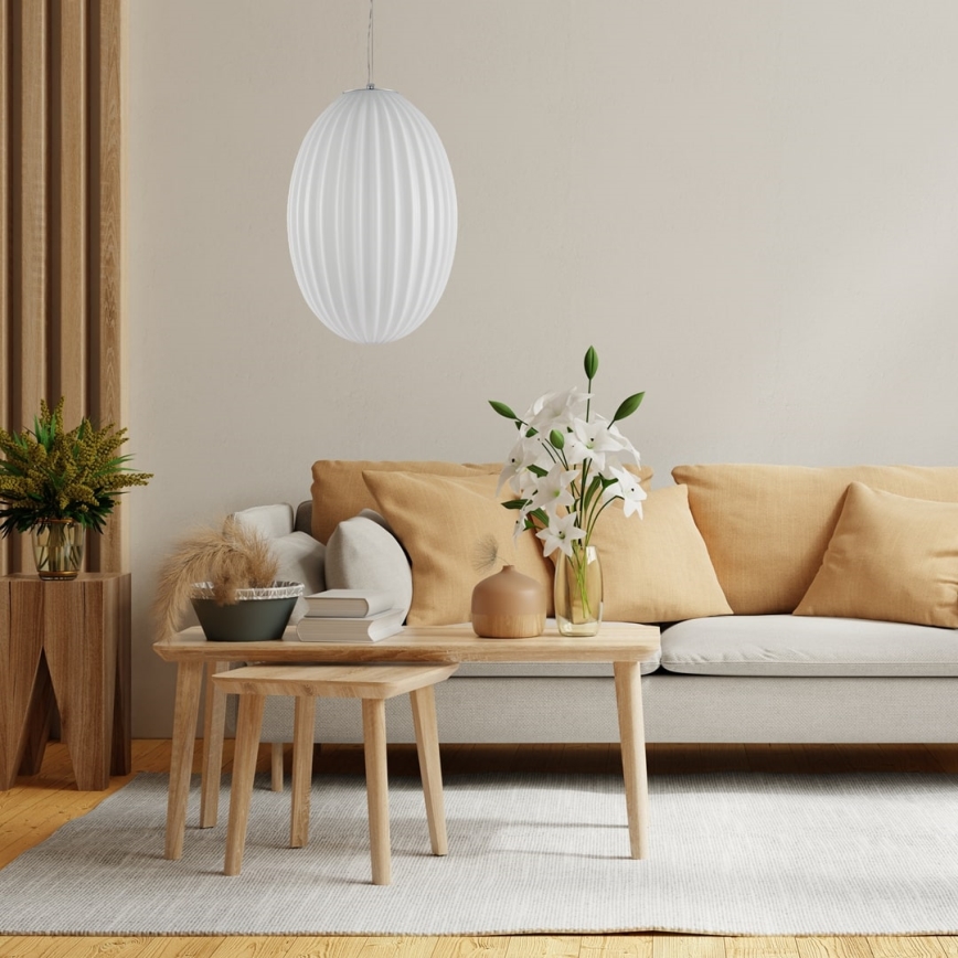 Luster na sajli BRAGA 1xE27/60W/230V bela