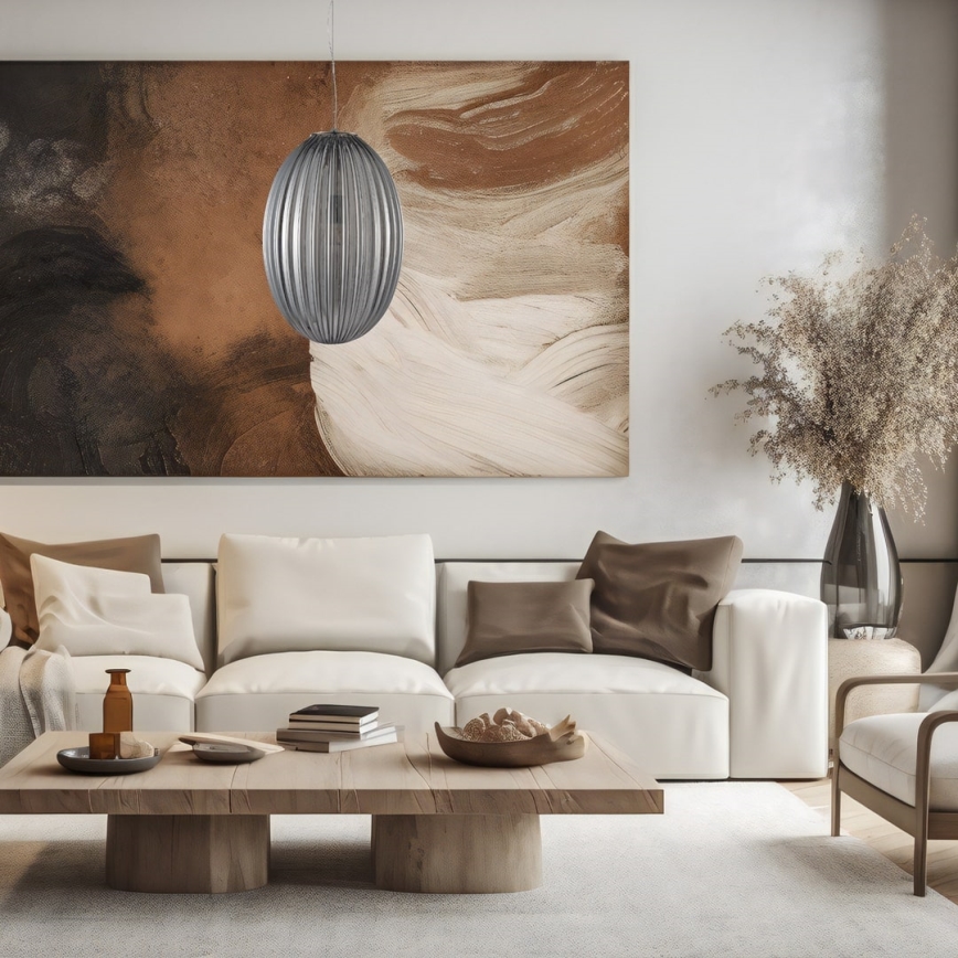 Luster na sajli BRAGA 1xE27/60W/230V sivo