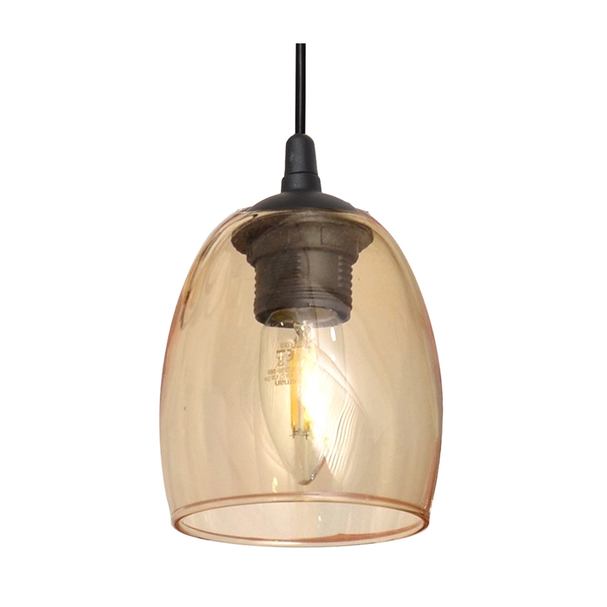Luster na sajli BRILLANT 3xE27/15W/230V bež/prozirna/sivo