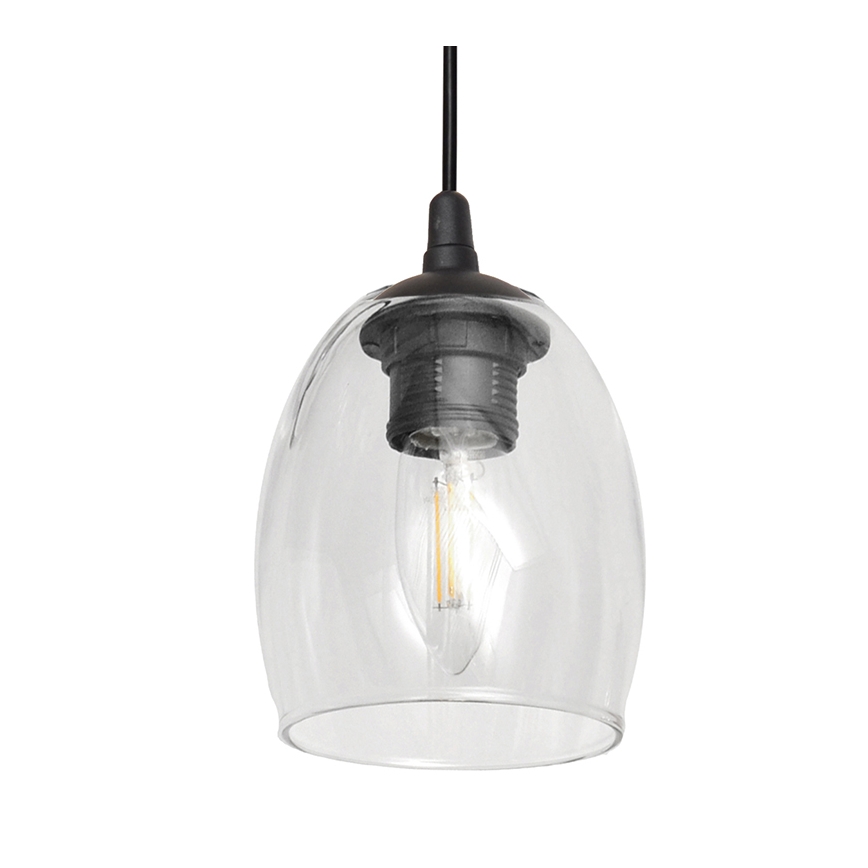 Luster na sajli BRILLANT 3xE27/15W/230V bež/prozirna/sivo