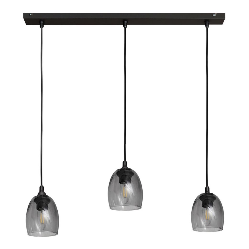 Luster na sajli BRILLANT 3xE27/15W/230V sivo