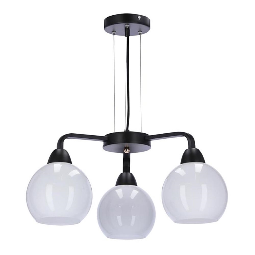 Luster na sajli CALDERA 3xE27/60W/230V crno