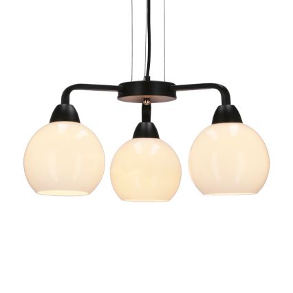 Luster na sajli CALDERA 3xE27/60W/230V crno