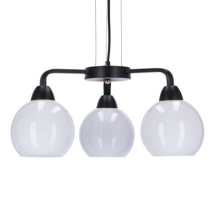 Luster na sajli CALDERA 3xE27/60W/230V crno
