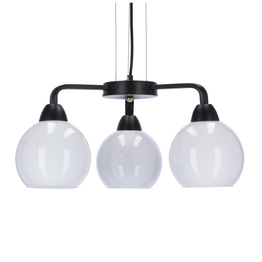 Luster na sajli CALDERA 3xE27/60W/230V crno