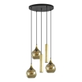 Luster na sajli CALYPSO 2xGU10/60W/230V + 3xE27/60W crno/zlatna