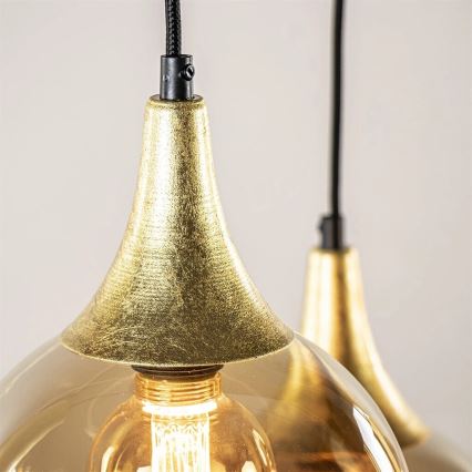 Luster na sajli CALYPSO 3xGU10/60W/230V + 5xE27/60W crno/zlatna