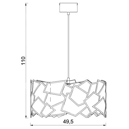 Luster na sajli CAMO 3xE27/15W/230V crno