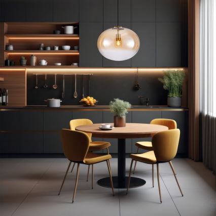 Luster na sajli CAMPANIA 1xE27/60W/230V zlatni