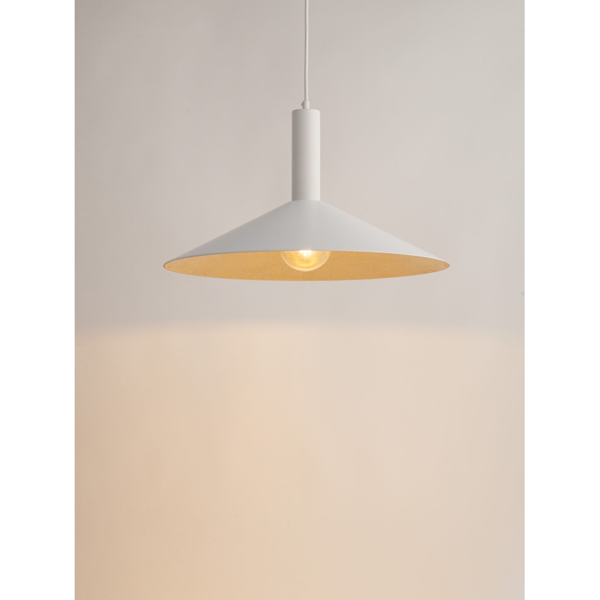 Luster na sajli CAPRI 1xE27/15W/230V pr. 50 cm bela/zlatna