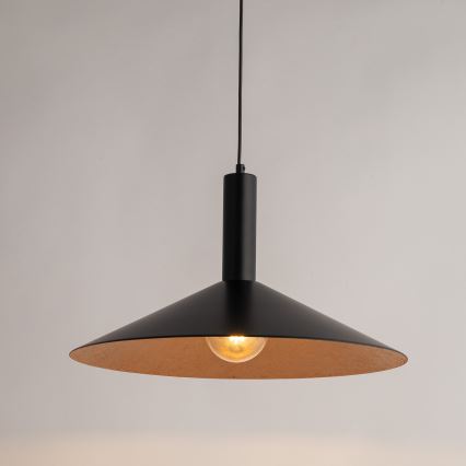 Luster na sajli CAPRI 1xE27/15W/230V pr. 50 cm crno/bakrena
