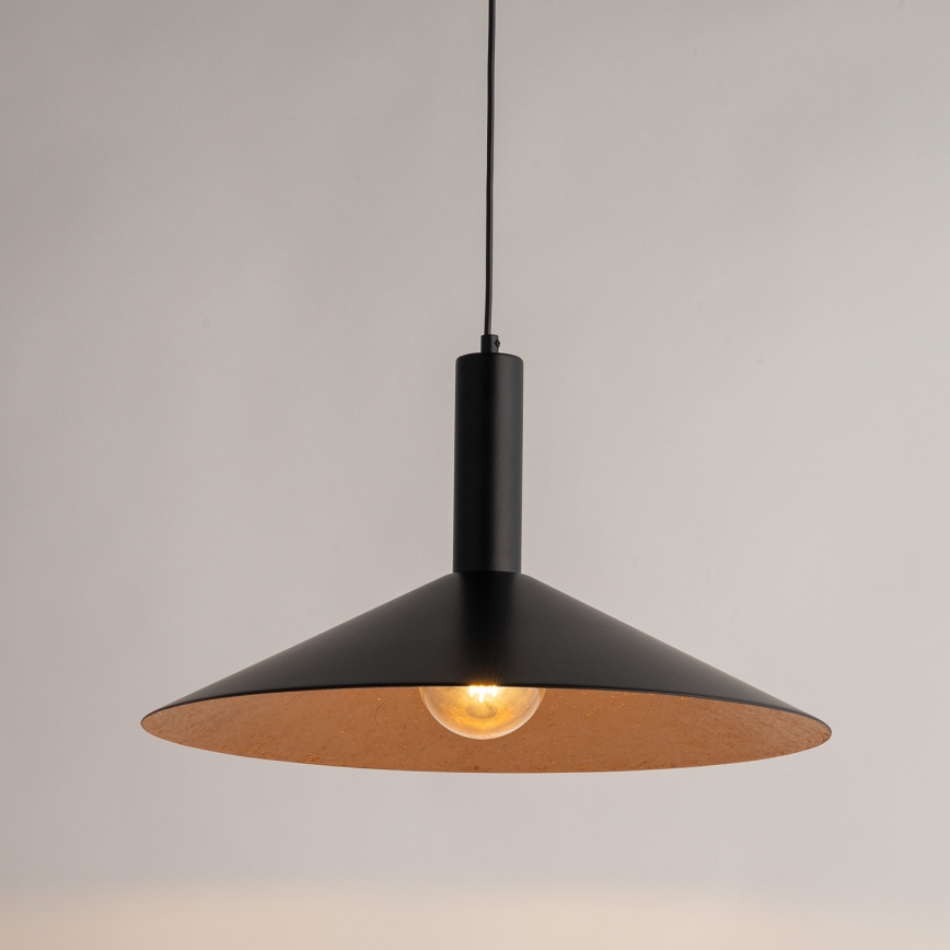 Luster na sajli CAPRI 1xE27/15W/230V pr. 50 cm crno/bakrena