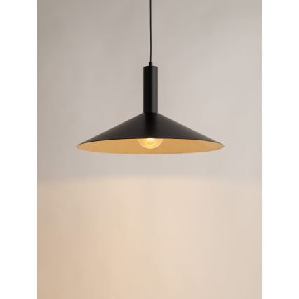 Luster na sajli CAPRI 1xE27/15W/230V pr. 50 cm crno/zlatna
