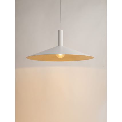 Luster na sajli CAPRI 1xE27/15W/230V pr. 70 cm bela/zlatna