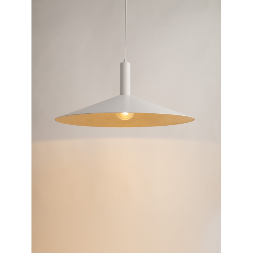 Luster na sajli CAPRI 1xE27/15W/230V pr. 70 cm bela/zlatna
