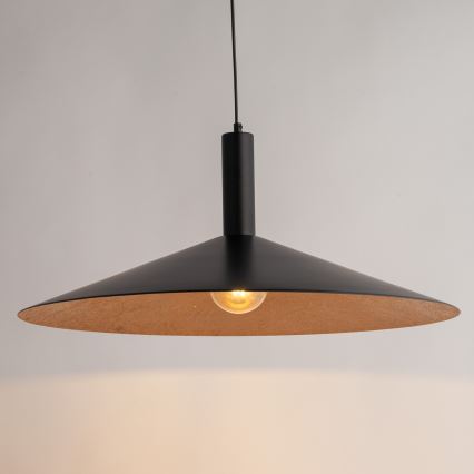 Luster na sajli CAPRI 1xE27/15W/230V pr. 70 cm crno/bakrena