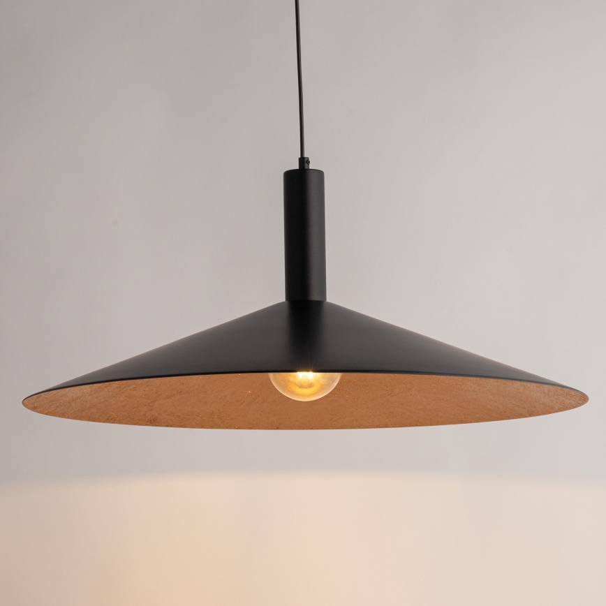 Luster na sajli CAPRI 1xE27/15W/230V pr. 70 cm crno/bakrena