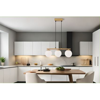 Luster na sajli CARRINE 4xE14/40W/230V braon