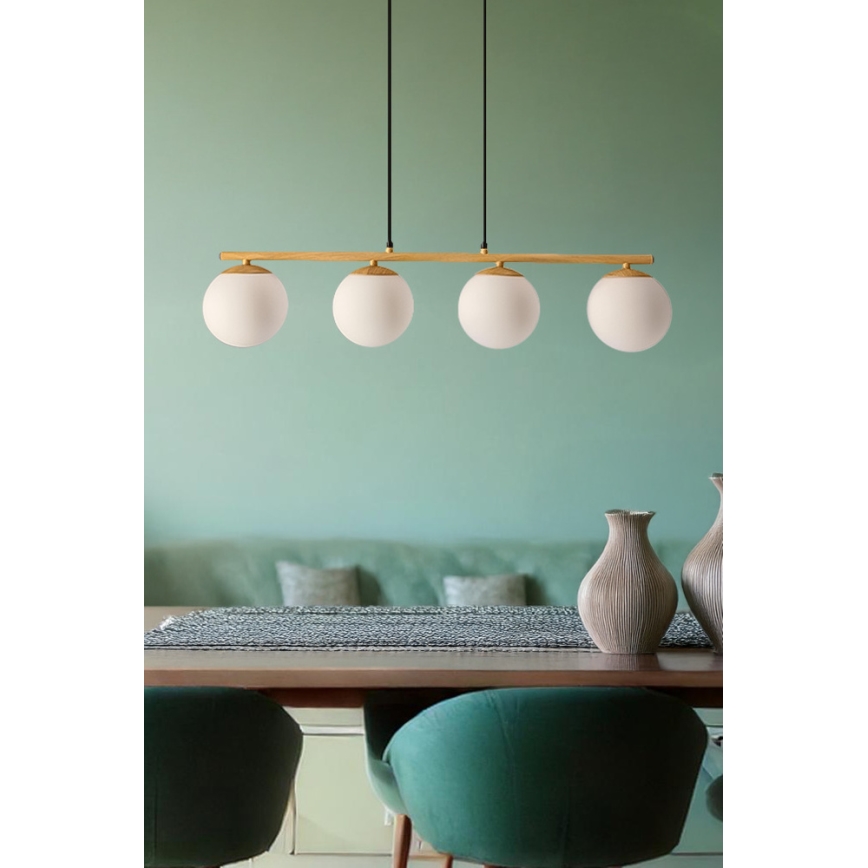 Luster na sajli CARRINE 4xE14/40W/230V braon