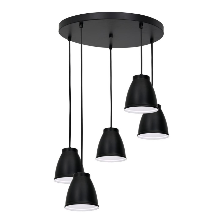 Luster na sajli CARYON 5xE14/60W/230V crno