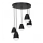 Luster na sajli CARYON 5xE14/60W/230V crno okrugli