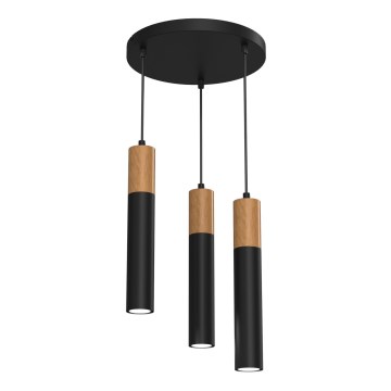 Luster na sajli CASSA 3xGU10/60W/230V buk/crna