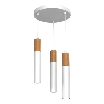 Luster na sajli CASSA 3xGU10/8W/230V bela