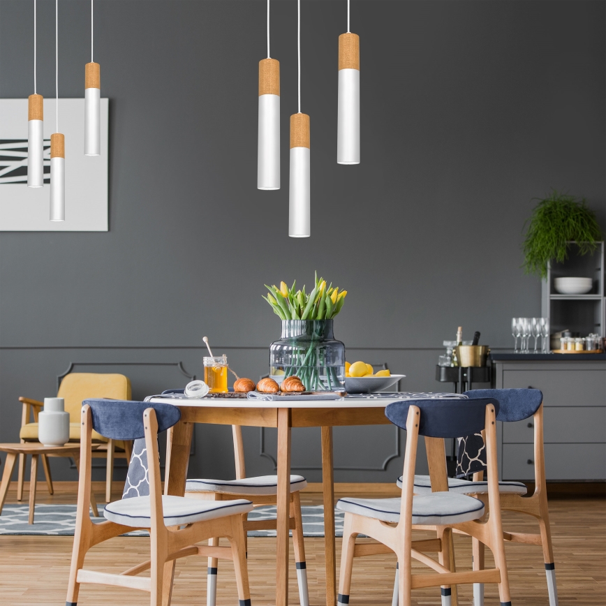 Luster na sajli CASSA 3xGU10/8W/230V bela