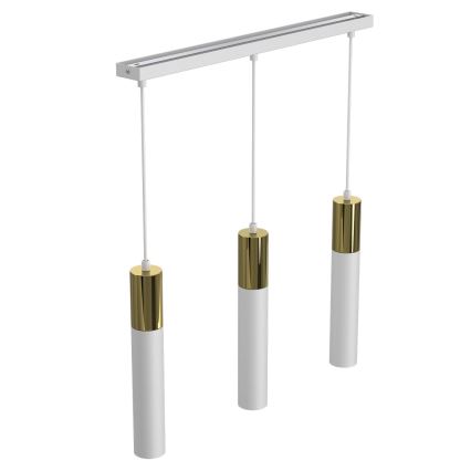 Luster na sajli CASSA 3xGU10/8W/230V bela/zlatna