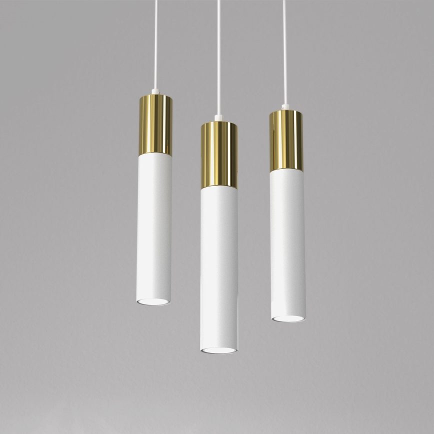 Luster na sajli CASSA 3xGU10/8W/230V bela/zlatna
