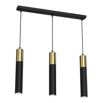 Luster na sajli CASSA 3xGU10/8W/230V crno/zlatna