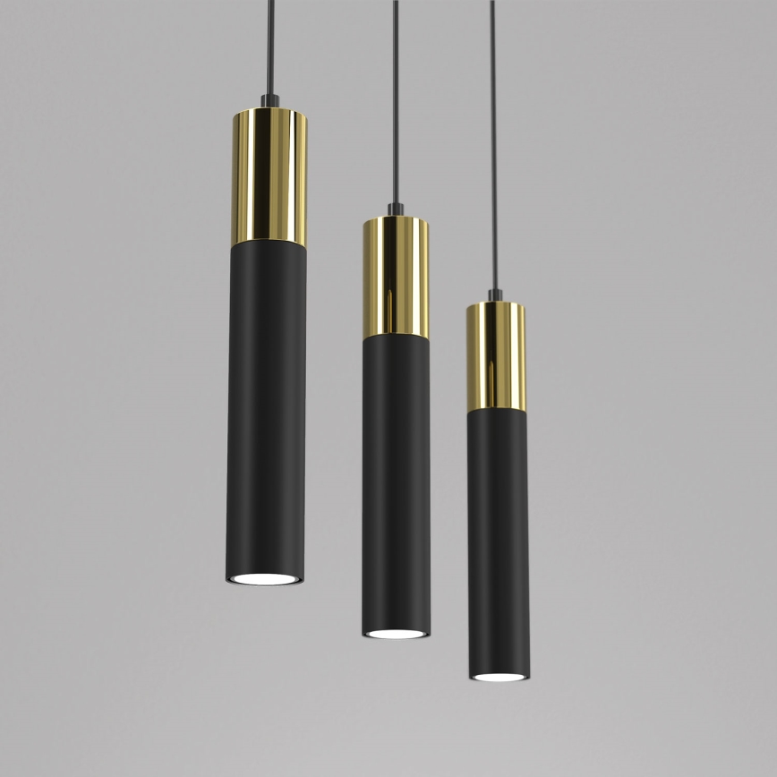 Luster na sajli CASSA 3xGU10/8W/230V crno/zlatna