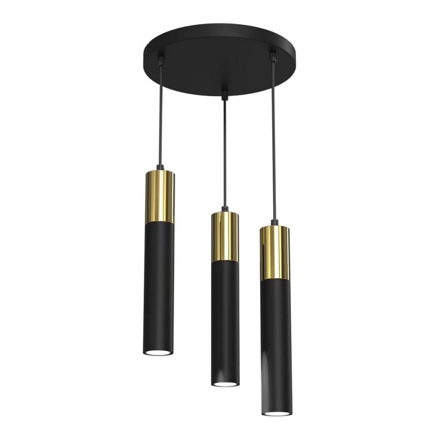 Luster na sajli CASSA 3xGU10/8W/230V crno/zlatna
