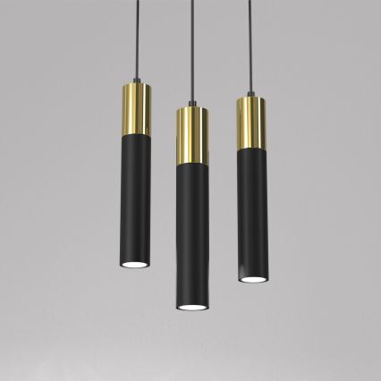 Luster na sajli CASSA 3xGU10/8W/230V crno/zlatna