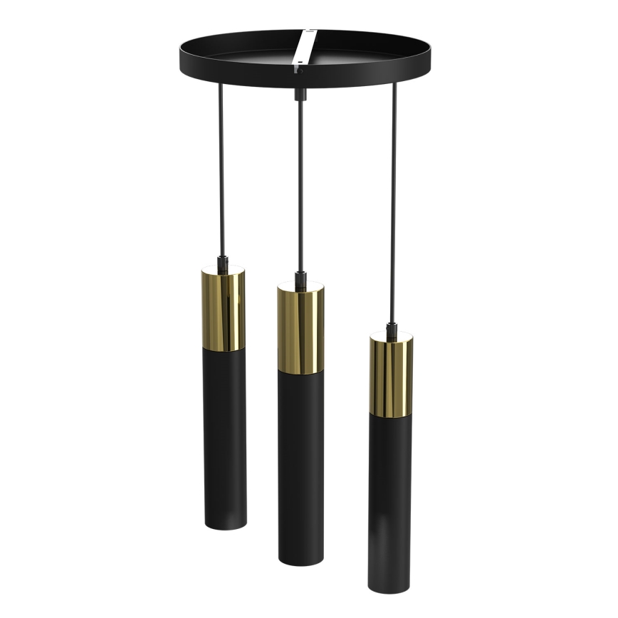 Luster na sajli CASSA 3xGU10/8W/230V crno/zlatna