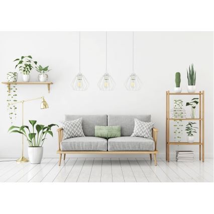 Luster na sajli CEED 3xE27/60W/230V bela