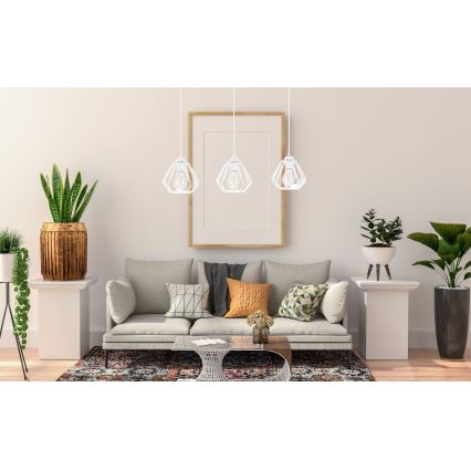 Luster na sajli CEED 3xE27/60W/230V bela