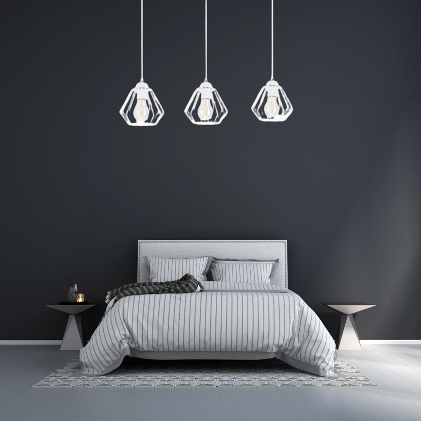 Luster na sajli CEED 3xE27/60W/230V bela