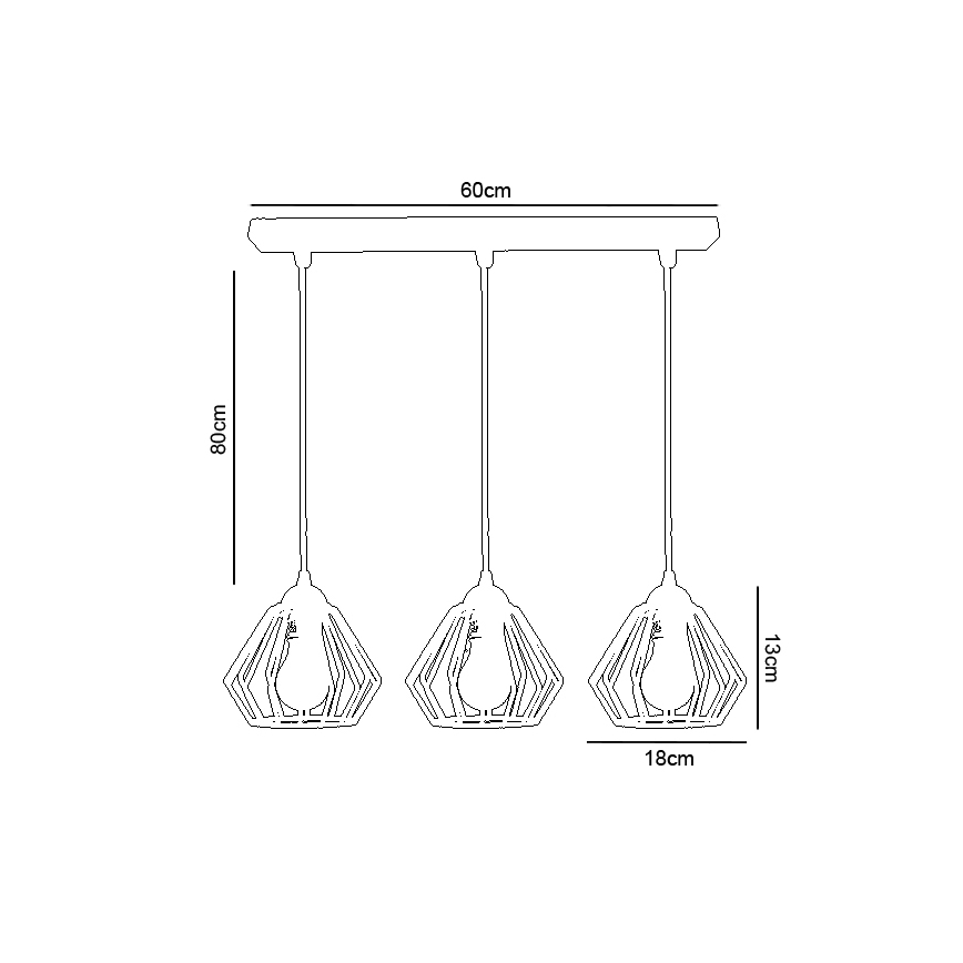 Luster na sajli CEED 3xE27/60W/230V bela