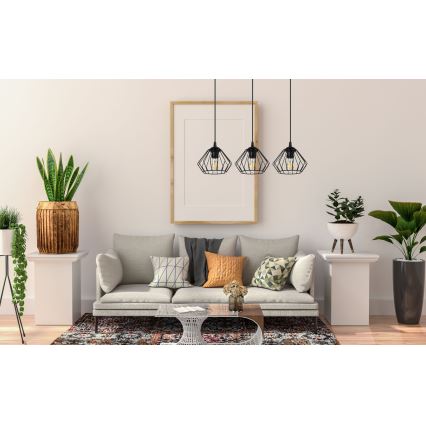 Luster na sajli CEED 3xE27/60W/230V crno