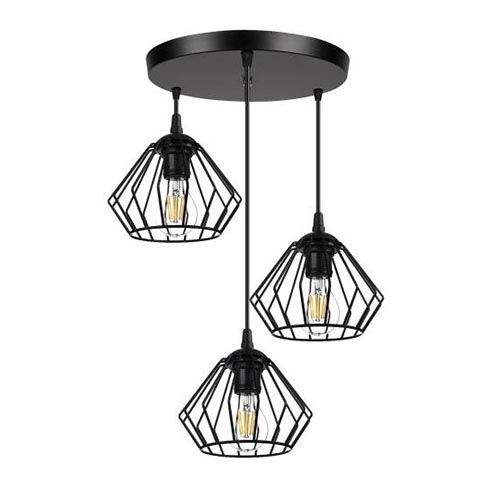 Luster na sajli CEED 3xE27/60W/230V crno