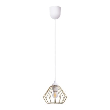 Luster na sajli CEED GOLD 1xE27/60W/230V pr. 17,5 cm bela/zlatna