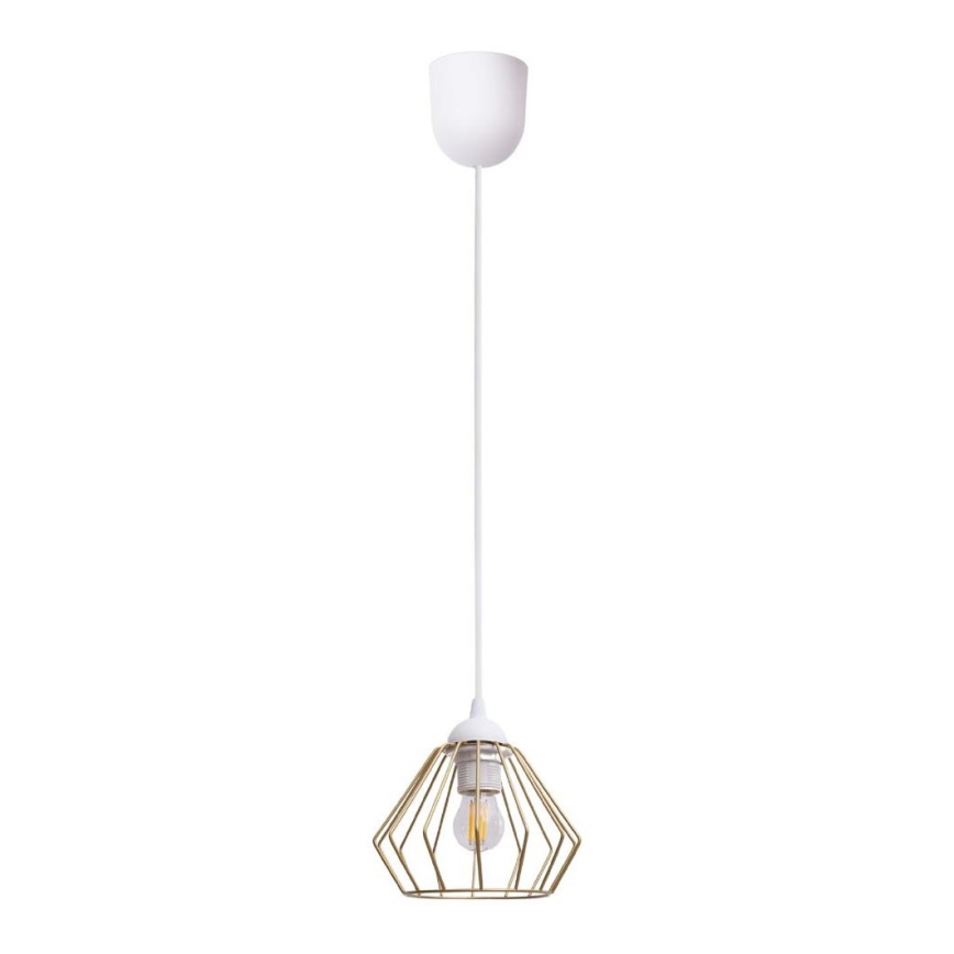 Luster na sajli CEED GOLD 1xE27/60W/230V pr. 17,5 cm bela/zlatna