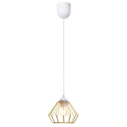 Luster na sajli CEED GOLD 1xE27/60W/230V pr. 17,5 cm bela/zlatna