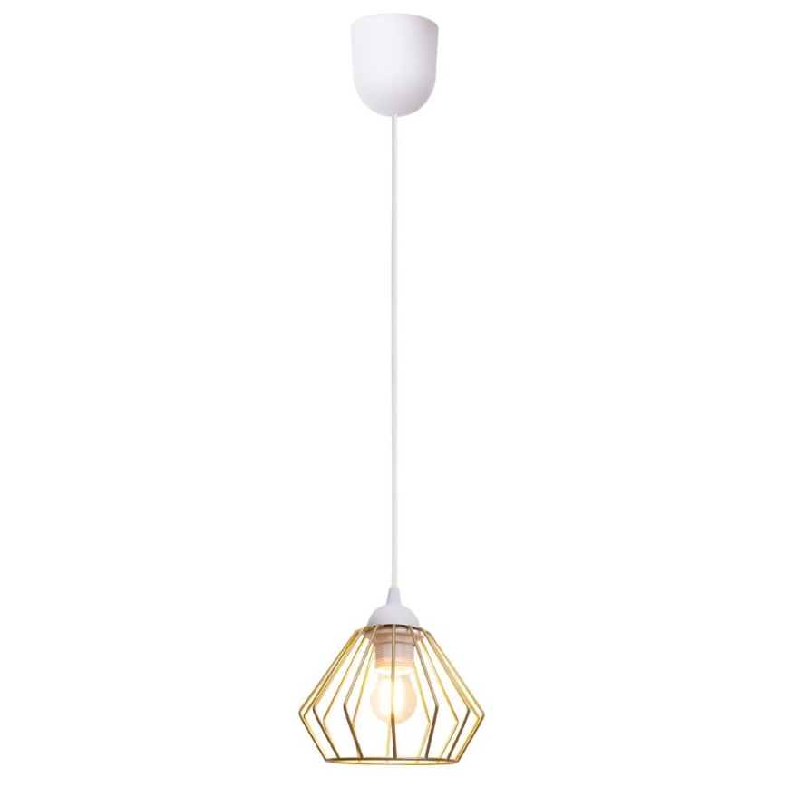 Luster na sajli CEED GOLD 1xE27/60W/230V pr. 17,5 cm bela/zlatna